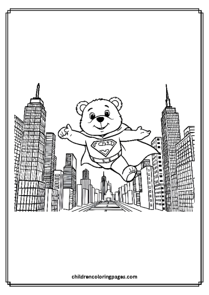 Superhero Bear Free PDF Printable