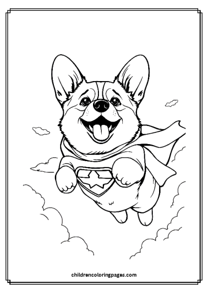 Superhero Corgi Free PDF Printable