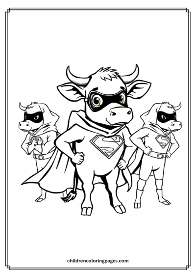 Superhero Cows Free PDF Printable