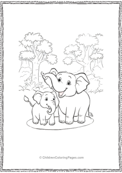 Two Elephant Calves Scaled Free PDF Printable