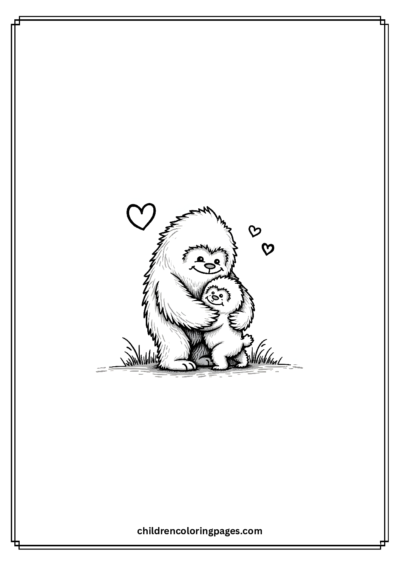 Yeti Hugging A Smaller Bigfoot Free PDF Printable