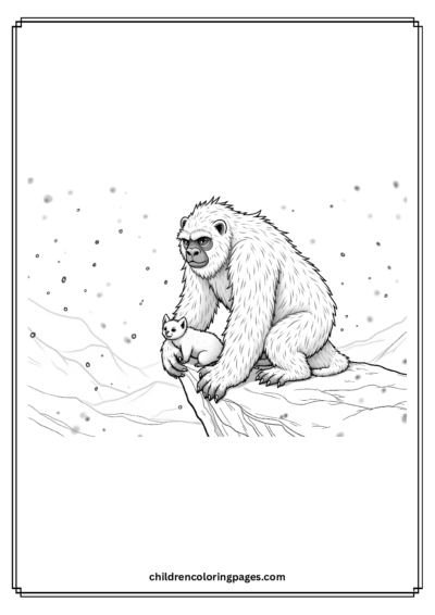 Yeti Protecting A Small Animal Free PDF Printable