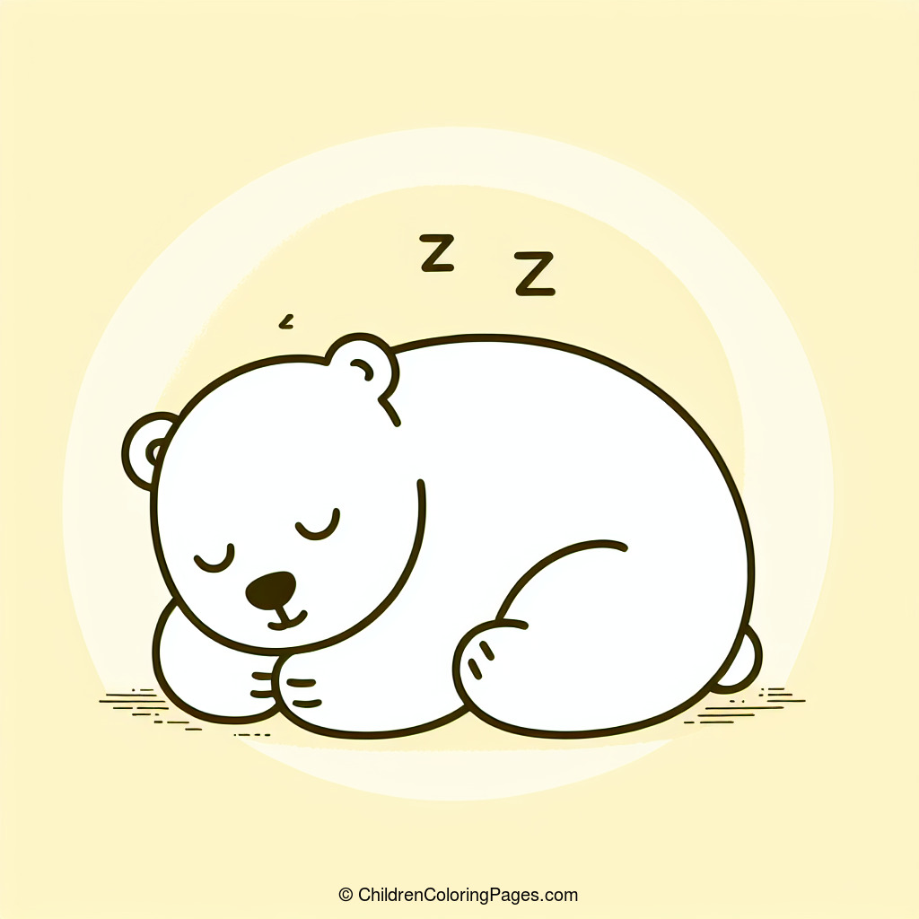 Asleep Bear Drawing