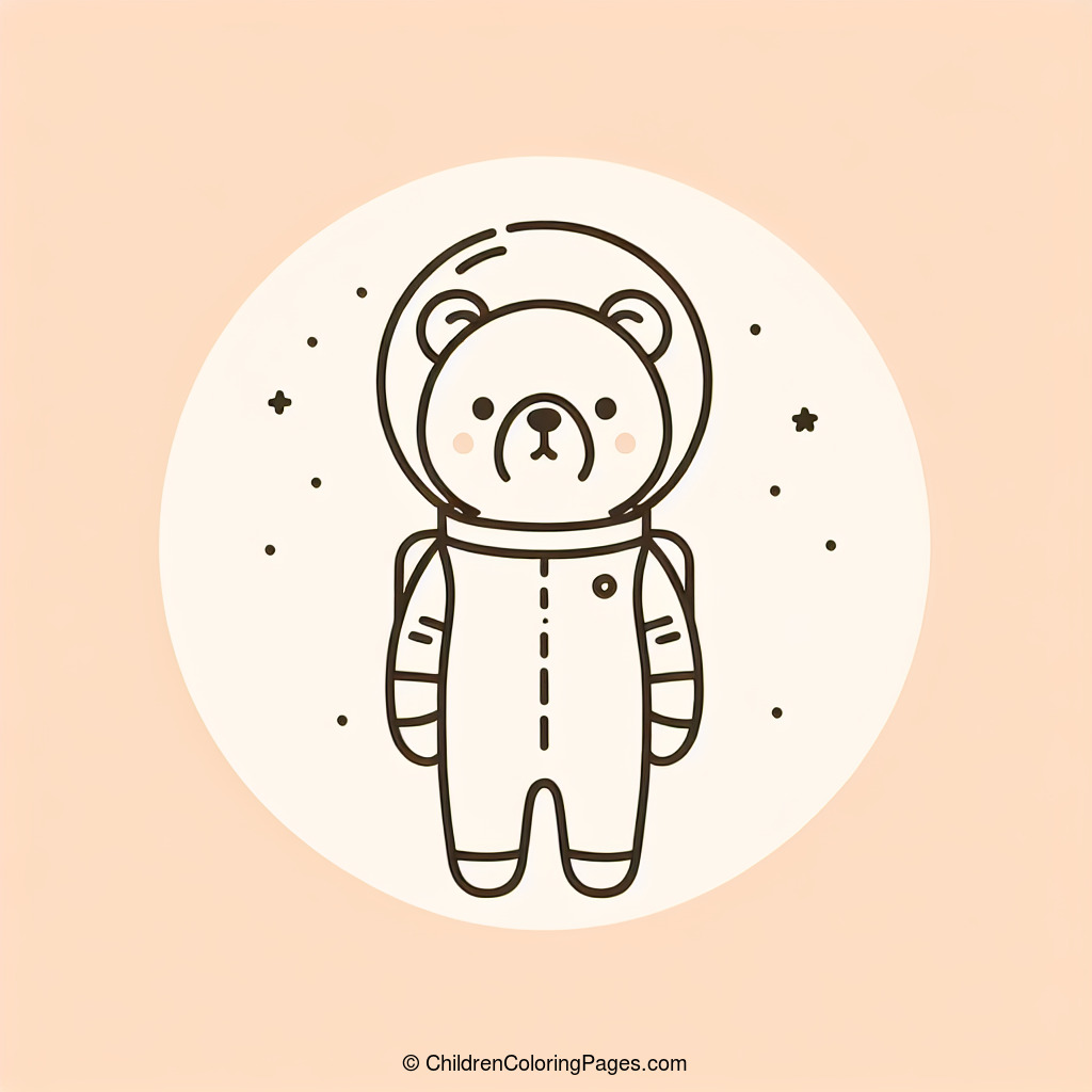 Astronaut Bear Drawing