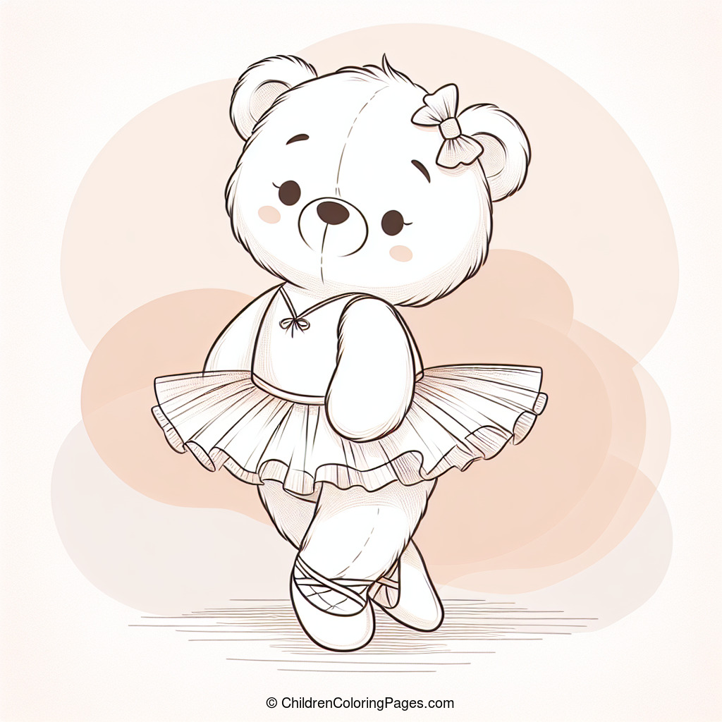 Ballerina Bear Drawing 1