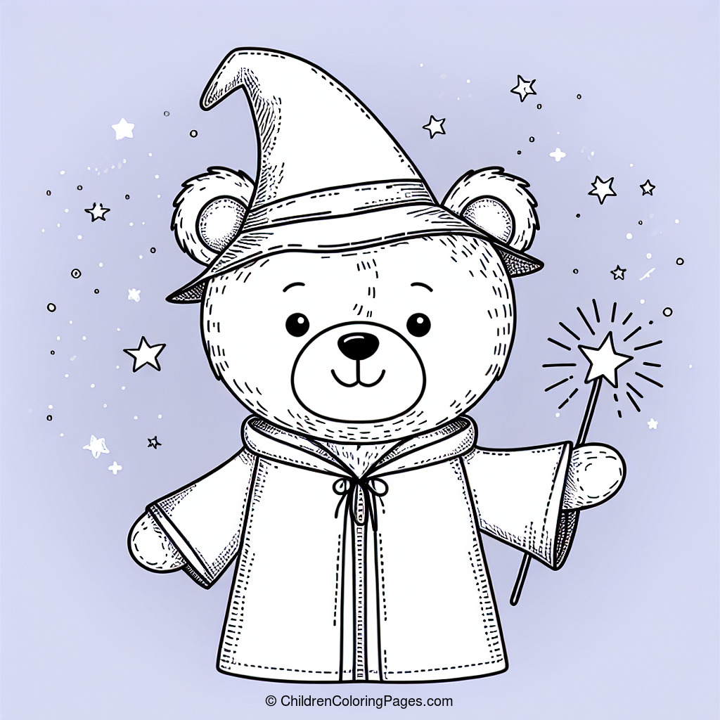 Bear As Wizard Drawing