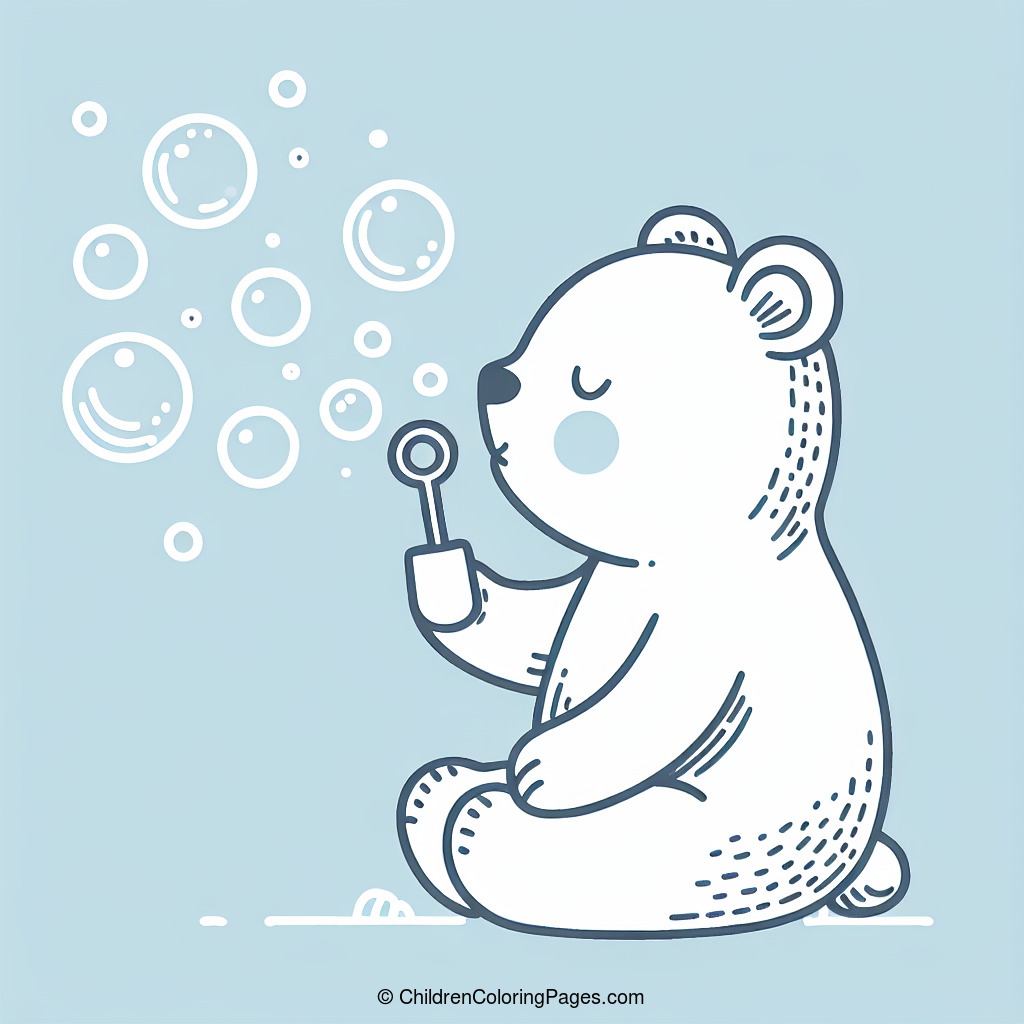 Bear Blowing Bubbles Drawing 1