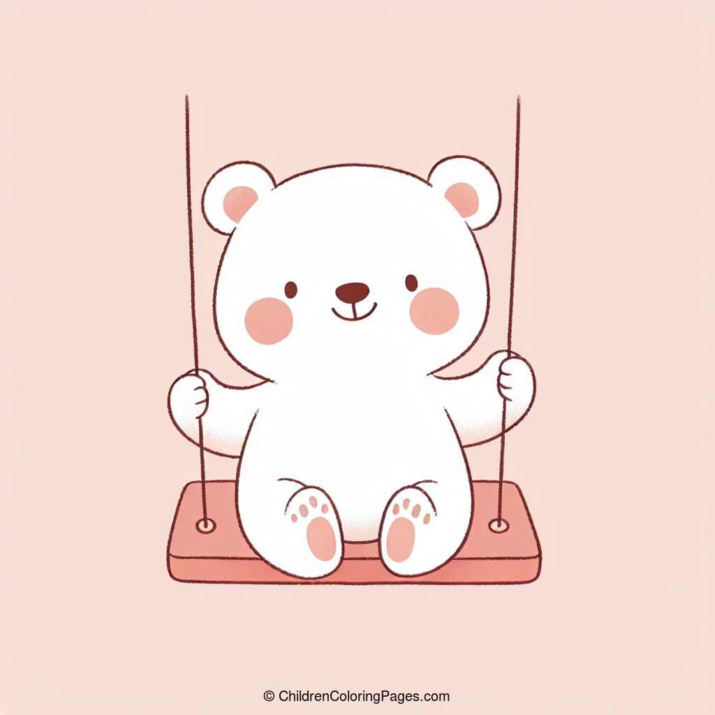 Bear On Swing Drawing