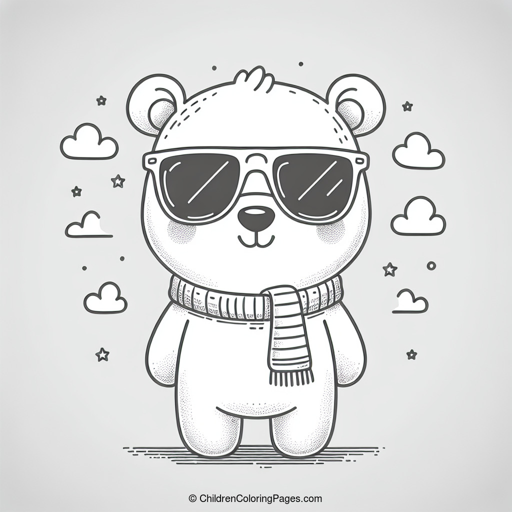 Bear Wearing Sunglasses Drawing