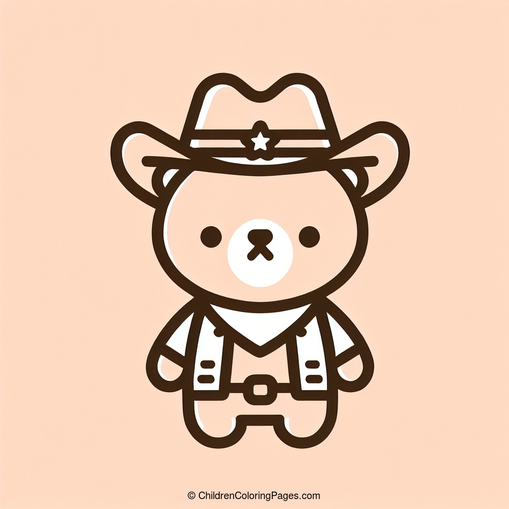 Bear With Cowboy Hat Drawing