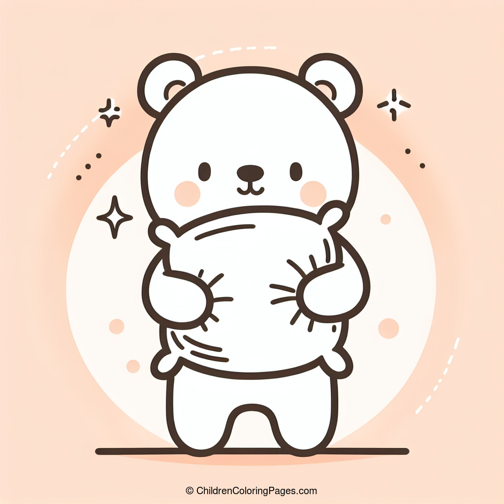 Bear With Pillow Drawing