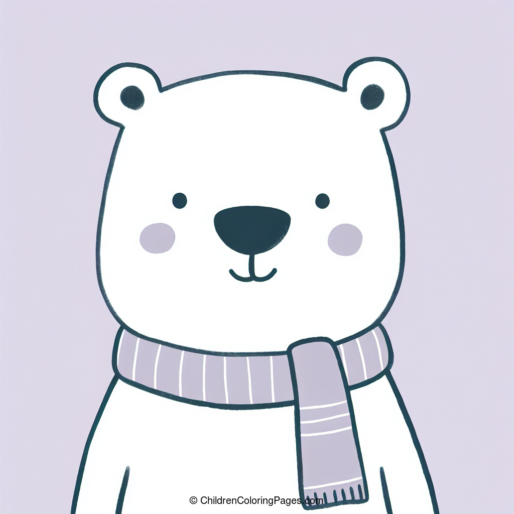 Bear With Scarf Drawing