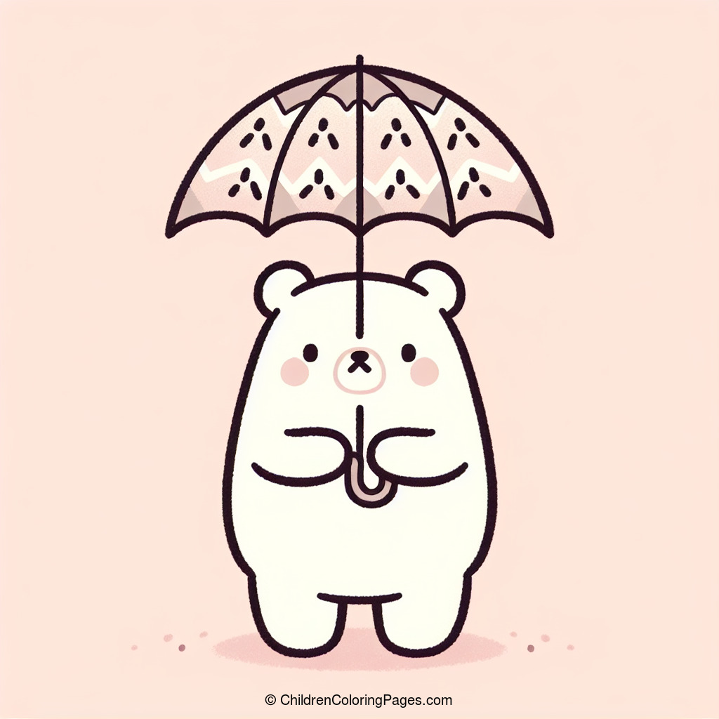 Bear With Umbrella Drawing