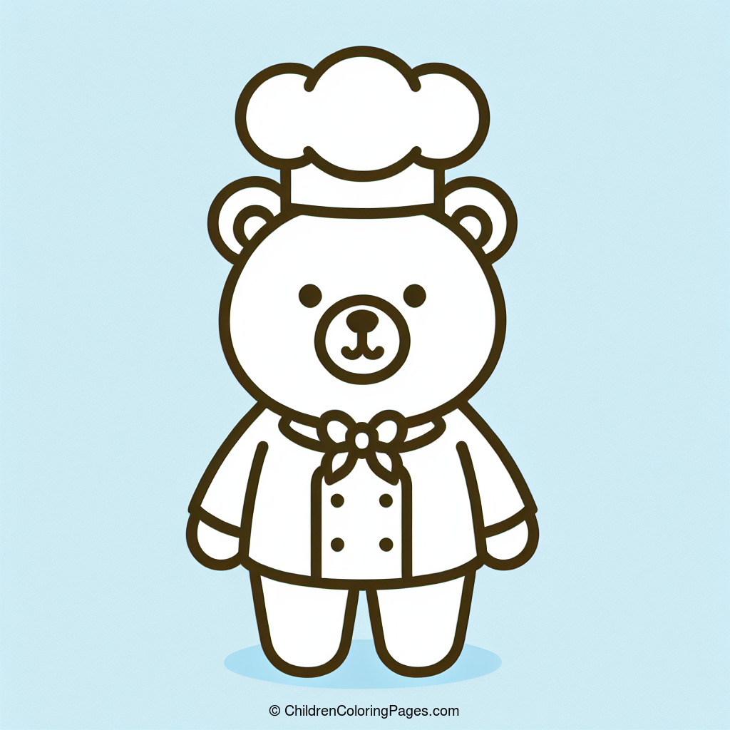 Chef Bear Drawing