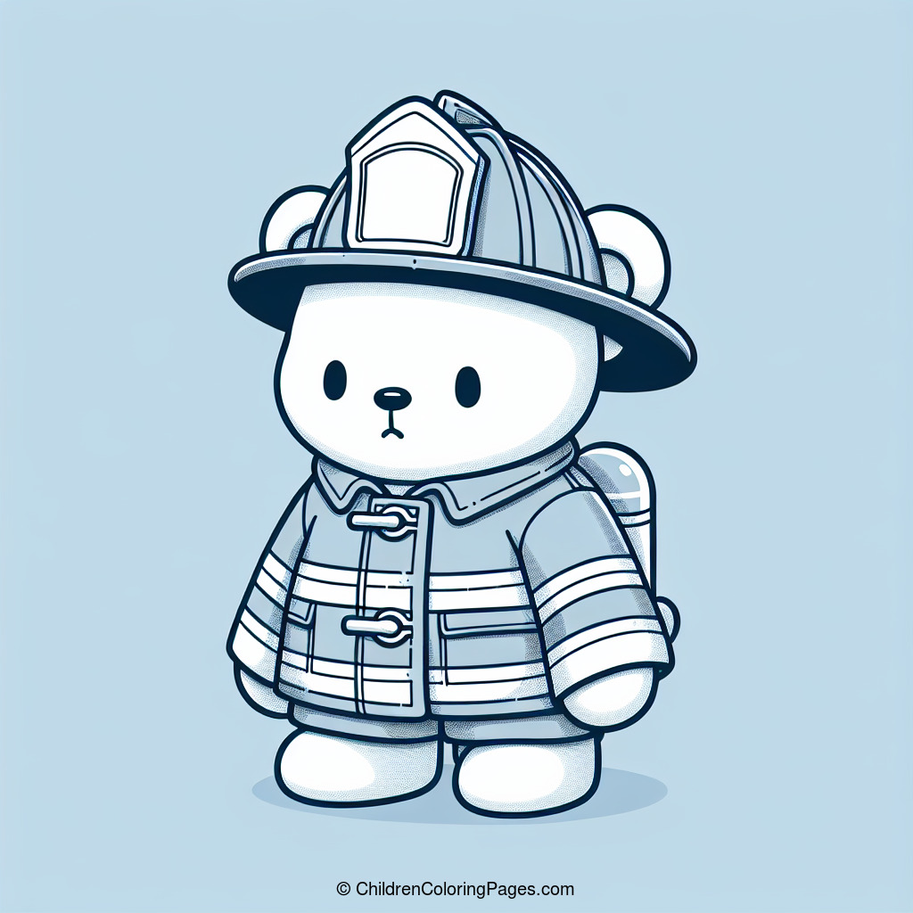 Firefighter Bear Drawing