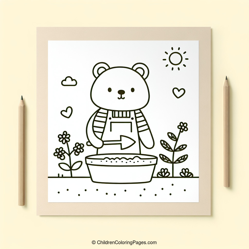 Gardener Bear Drawing