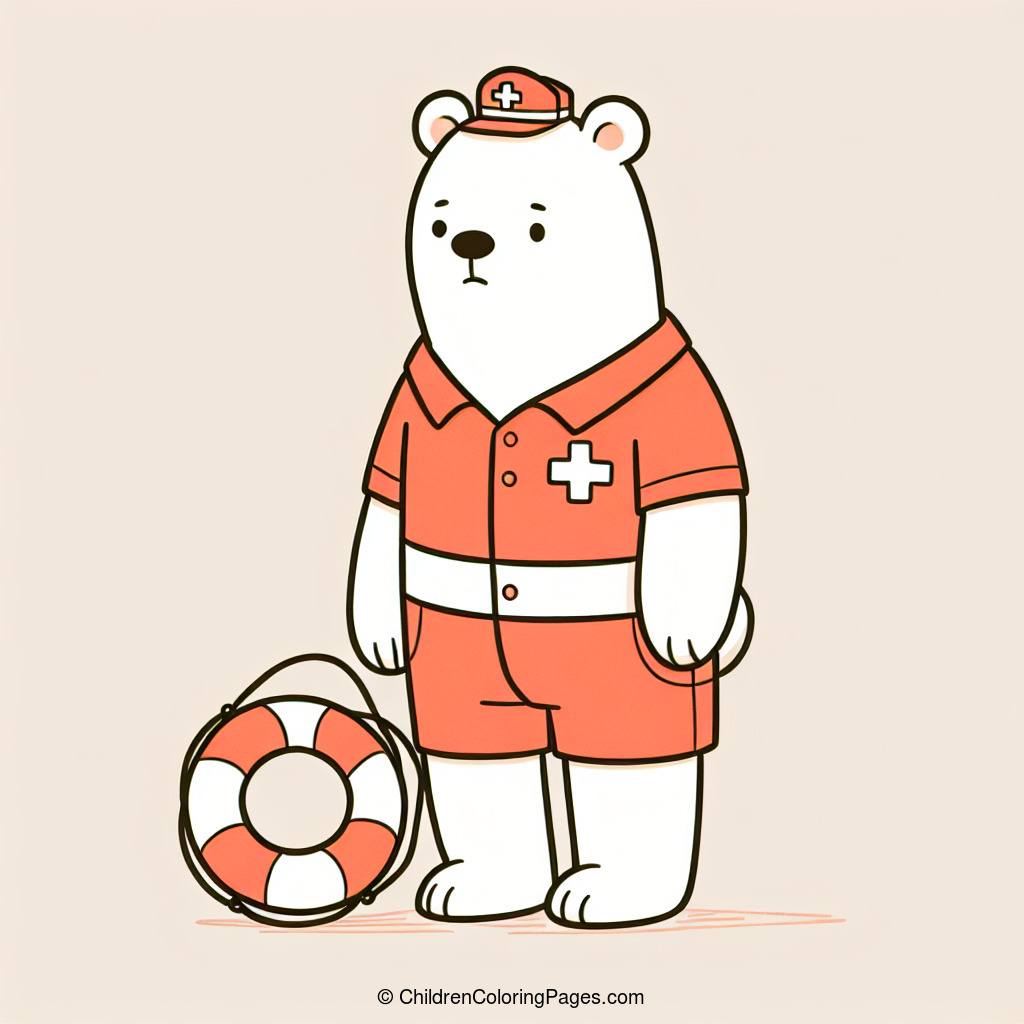 Lifeguard Bear Drawing 1