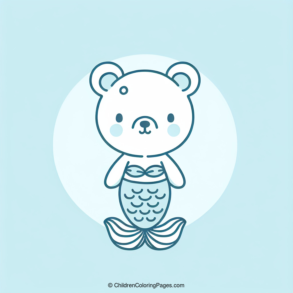 Mermaid Bear Drawing