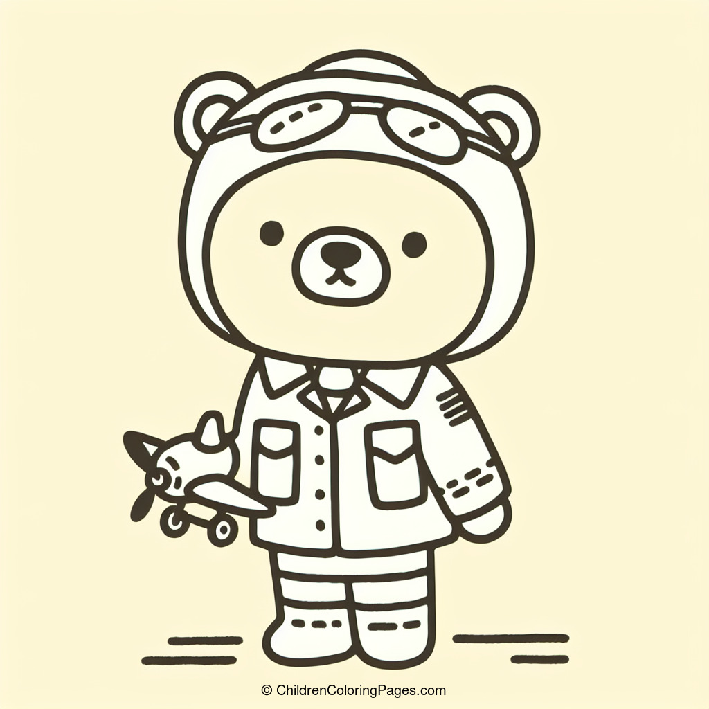 Pilot Bear Drawing