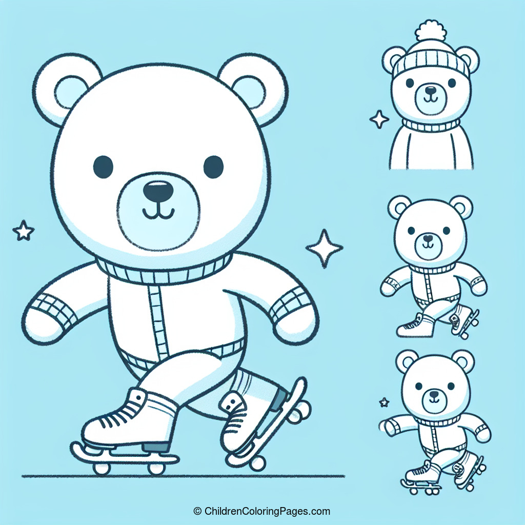 Skater Bear Drawing