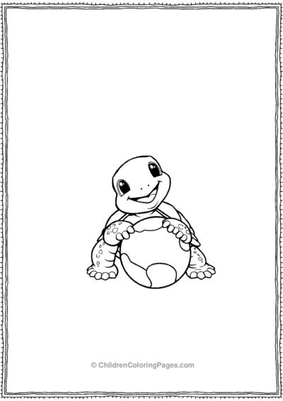 A-Baby-Turtle-Playing-With-A-Ball Free PDF Printable