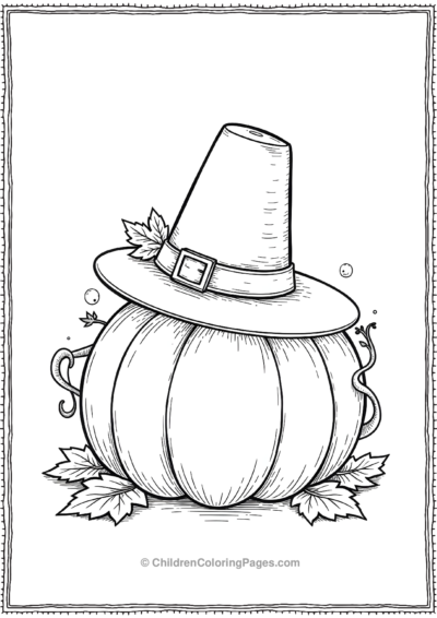 A-Basic-Drawing-Of-A-Pilgrim-Hat-Resting-On-A-Pump Free PDF Printable