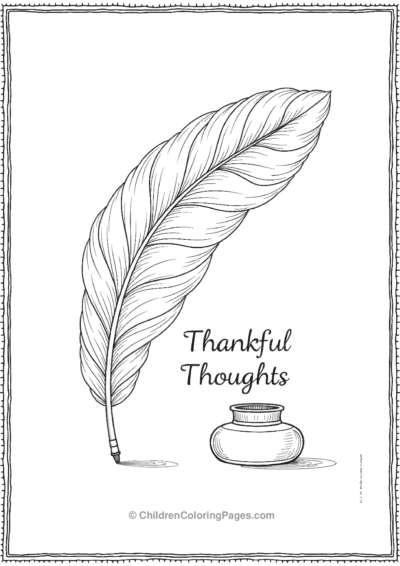 A-Basic-Drawing-Of-A-Turkey-Feather-Quill-Pen Free PDF Printable