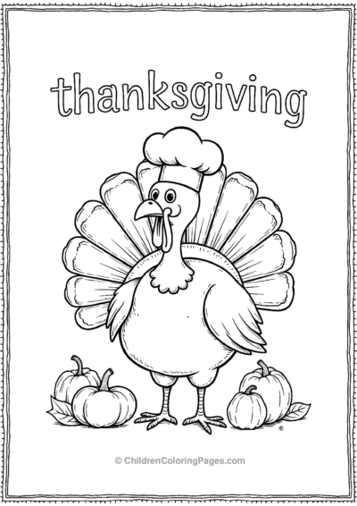 A-Basic-Drawing-Of-A-Turkey-In-A-Chefs-Hat Free PDF Printable