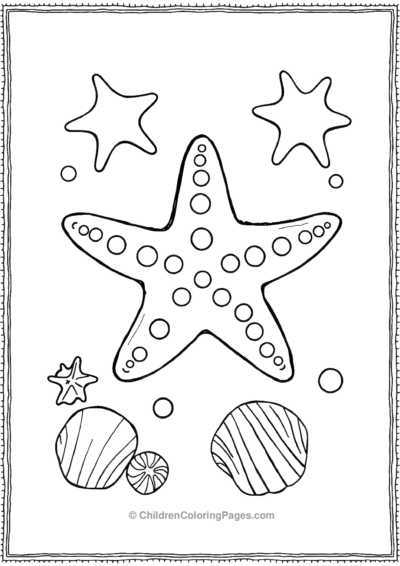 A-Basic-Starfish-With-Polka-Dots Free PDF Printable