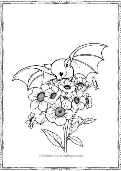 A-Bat-Arranging-A-Bouqet-Of-Night-Flower Free PDF Printable