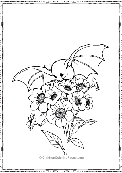 A Bat Arranging A Bouqet Of Night Flower Free PDF Printable