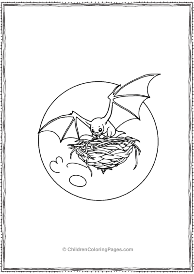 A-Bat-Building-A-Nest-On-Moon Free PDF Printable