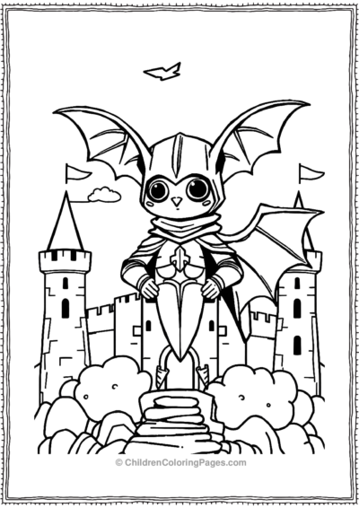 A-Bat-Dressed-As-A-Knight-Protecting-His-Castle Free PDF Printable