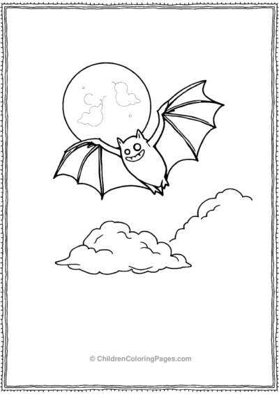 A-Bat-Flying-Over-A-Moonlight Free PDF Printable