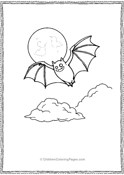 A Bat Flying Over A Moonlight Free PDF Printable