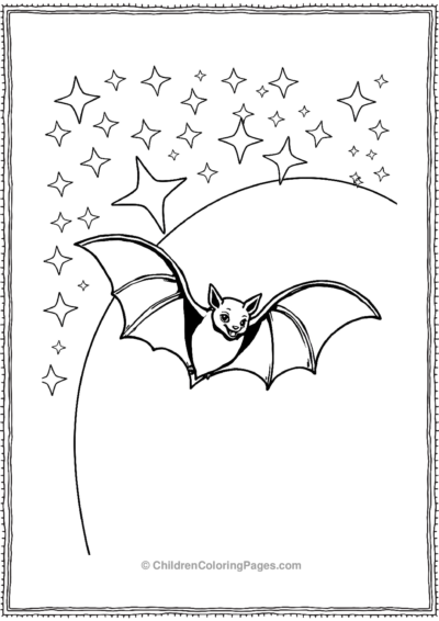 A-Bat-Flying-Through-An-Archway-Made-Of-Twilight Free PDF Printable