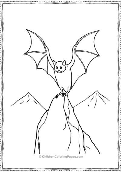 A-Bat-Perched-On-a-Rock Free PDF Printable