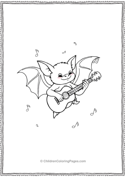 A-Bat-Playing-Guitar Free PDF Printable