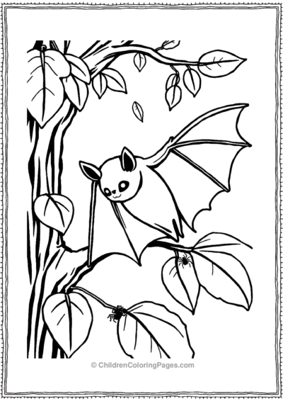 A-Bat-Resting-On-Trees Free PDF Printable