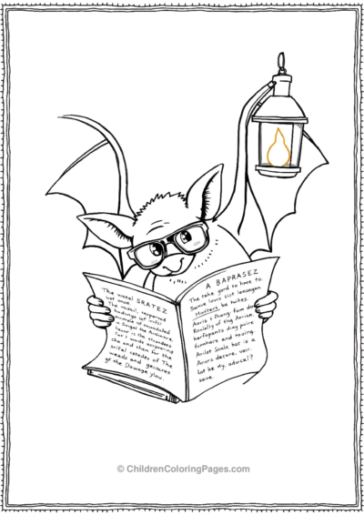 A-Bat-Wearing-Glasses-Reading-An-Ancient-Book Free PDF Printable