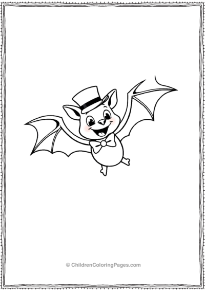 A-Bat-Wearing-Tiny-Top-Hat Free PDF Printable