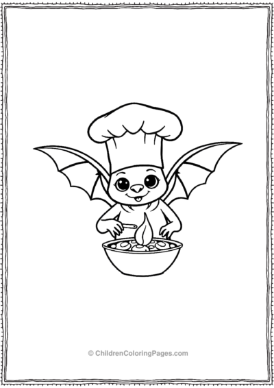 A-Bat-With-Chef-Hat Free PDF Printable