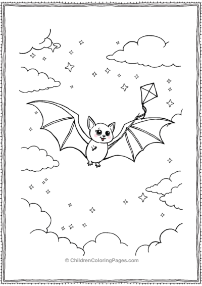 A-Bat-With-Kite Free PDF Printable