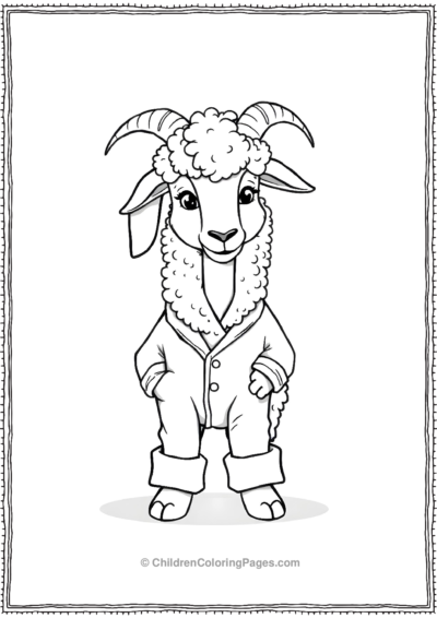 A-Cartoon-Angora-Goat-Wearing-Pajamas Free PDF Printable