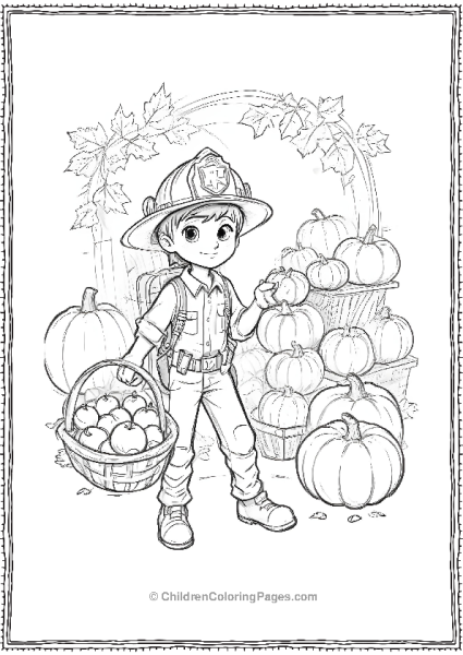 A Cartoon Boy Holding Apples Free PDF Printable