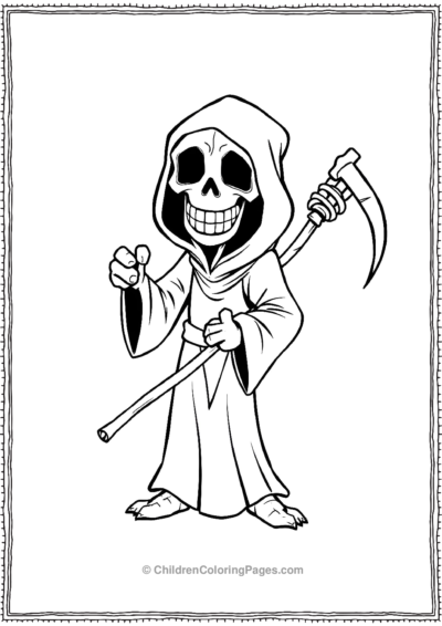 A-Cartoon-Grim-Reaper-With-A-Big-Smile Free PDF Printable