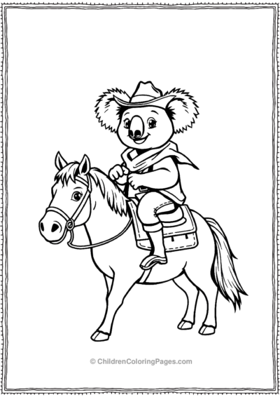 A-Cartoon-Koala-Dressed-As-A-Cowboy Free PDF Printable