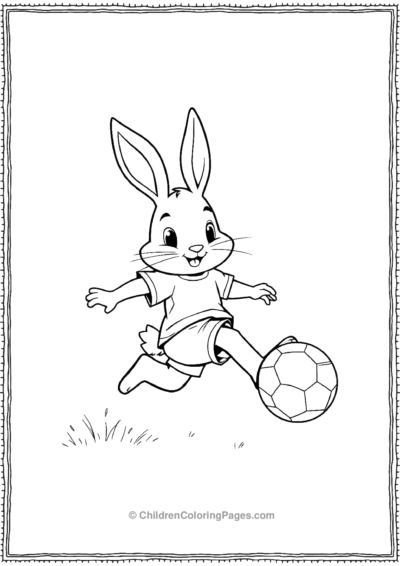 A-Cartoon-Rabbit-Playing-Soccer Free PDF Printable