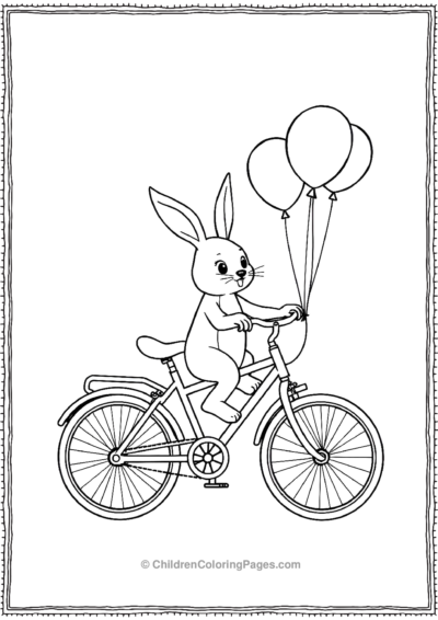 A-Cartoon-Rabbit-Riding-A-Bicycle Free PDF Printable