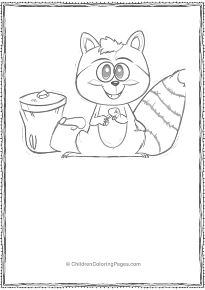 A-Cartoon-Raccoon Free PDF Printable